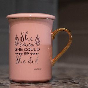 "She Believed She Could So She Did" Mug with Lid
